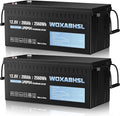WOXABHSL 12V 200Ah LiFePO4 Lithium Battery 2 Parks, Built-in 200A BMS, 15000+ Deep Cycles, Max 2560W Power Output, FCC&UL Certificates, Perfect for RV, Solar, Marine, Off-Grid, etc.