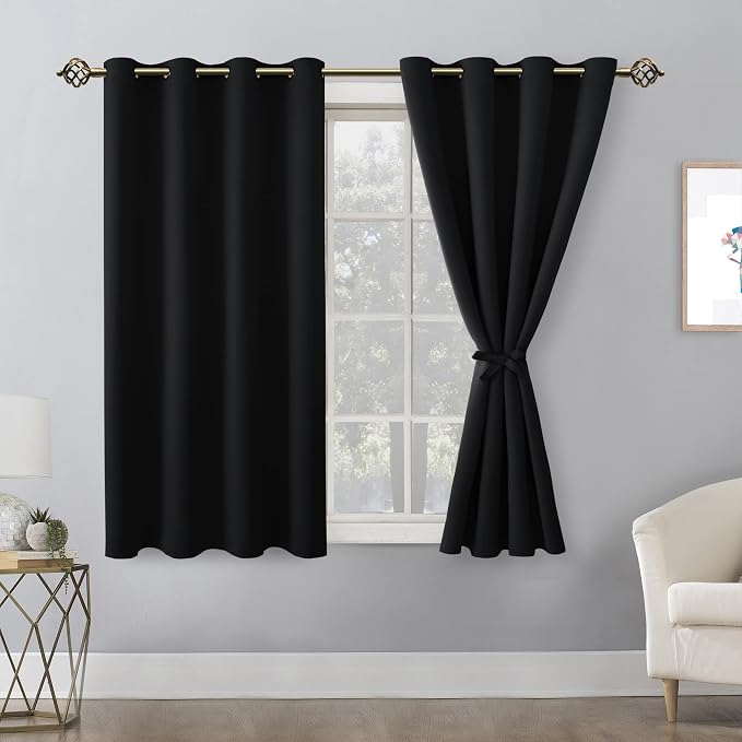 Blackout Curtains for Bedroom, 2 Drape Panels, 52 x 45 Inch | Thermal Insulated - Image 8