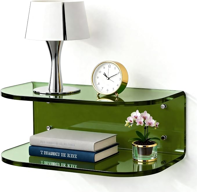 Acrylic Floating Nightstand, Wall Mounted Bedside Table Shelf by AcrylicTable