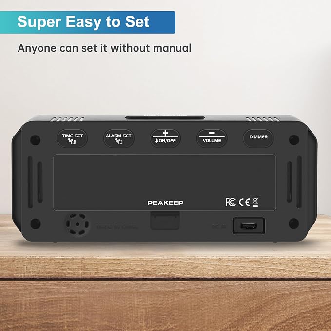 Peakeep Small Compact Digital Alarm Clock Plug-in - Image 7