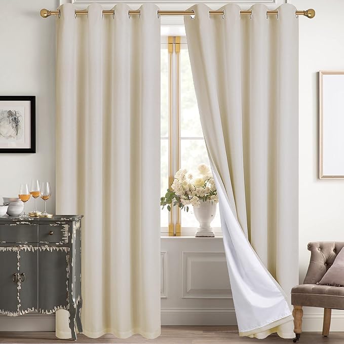 Diraysid 100% Blackout Curtains Light Beige Linen Curtains by Diraysid%2C+refresh+your+life