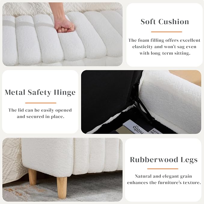 Aoiy & Wifon 63.4" W Large Storage Ottoman Bench, King Size End of Bed Storage - Image 3