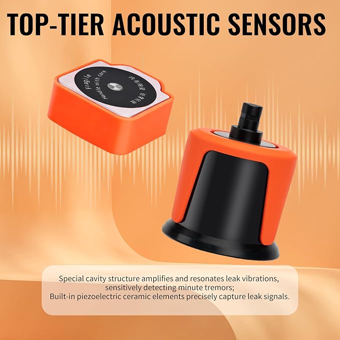 PQWT L3000 Acoustic Water Leak Detector for Home and Outside Ground Wall Water Pipeline Leakage Detection Kit Multi Sensor Professional Noise Reduction Headphone Smart Touchscreen Aluminum Carry Case