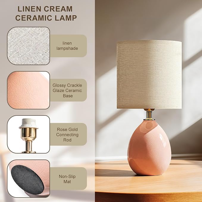 18.5" Table Lamps Set of 2 for Living Room Bedroom, Bedside Lamps for Night - Image 4