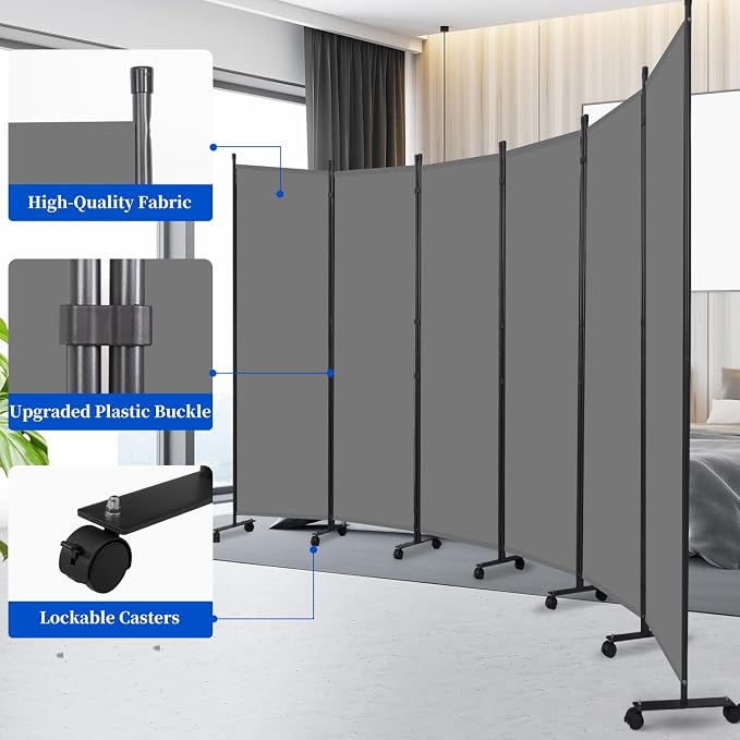 Room Divider 6FT 6 Panel Folding Room Partition - Image 6