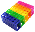 Heathrow Scientific HS29022Gpk10 HS29022G 4 Way Tube Rack, Polypropylene, Assorted Colors, Blue/Green/Pink/Yellow/Orange (Pack of 10), 1" Height, 1" Wide, 8.9" Length (Pack of 10)