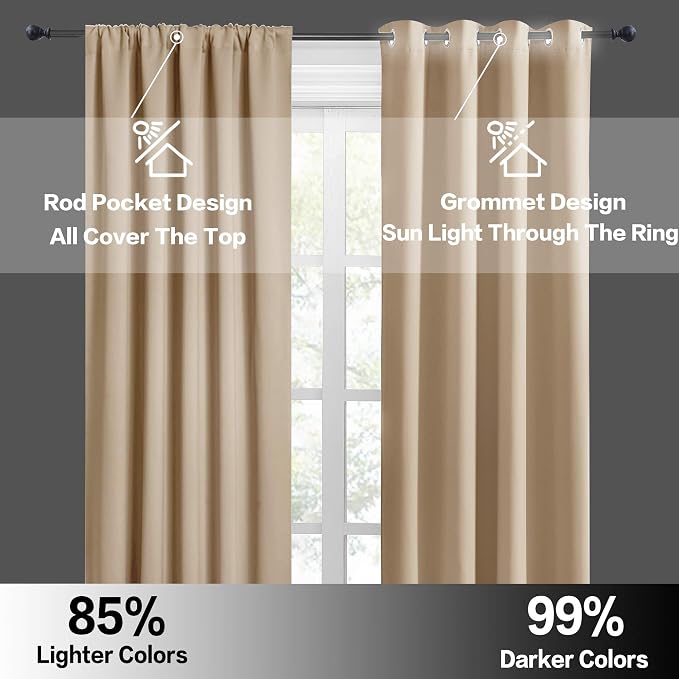 RYB HOME Cafe Curtains 30 inch Length, Short Window Curtain Tiers | Light UV - Image 5