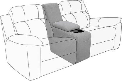 Easy-Going 2-Piece Recliner Console Cover for Reclining Loveseat Covers Stretch Jacquard Middle Console Cover for Recliner Couch and Sofa Light Gray