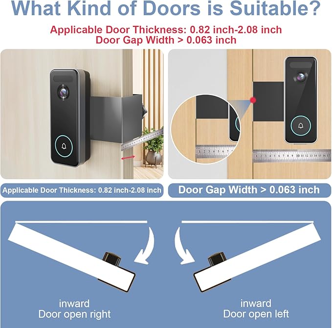 Anti-Theft Video Doorbell Mount Compatible with Aosu, No Drill Doorbell Camera Mount, Adjustable Mounting Bracket Holder Accessories for Apartment Rentals, Enhanced Protection Doorbell Mount Bracket
