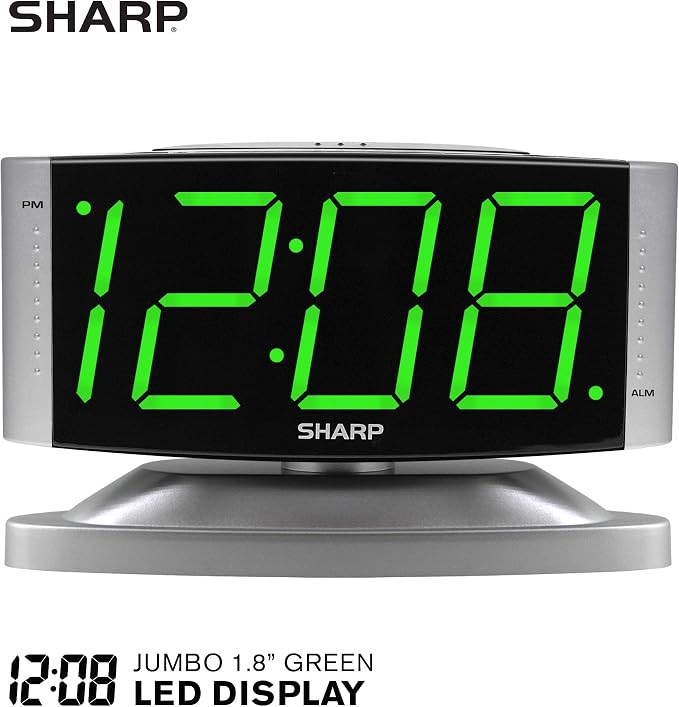 Sharp Digital Alarm Clock with Swivel Base - Image 6