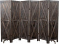 Premium Home 6-Panel Room Divider – Rustic Brown Barn Door, X Pattern Folding by PremiumHomeDecor