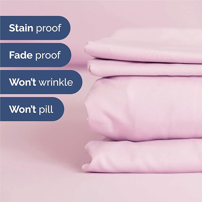 Twin XL 4 Piece Sheet Set - Cooling, Comfy & Breathable - Hotel Luxury Bedding, Includes Fitted Sheet for Women, Men, Kids & Teens - 1 Flat, 1 Fitted Sheet, 2 Pillowcases w/Deep Pockets - Light Pink