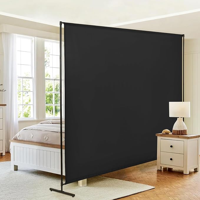 Room Divider Single Panel, Fabric Portable Privacy Screen Wall Divider by JAUZVIL
