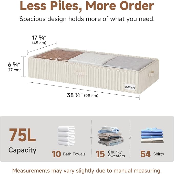 StorageWorks 7 Inch Low Profile Under Bed Storage Containers - Image 2