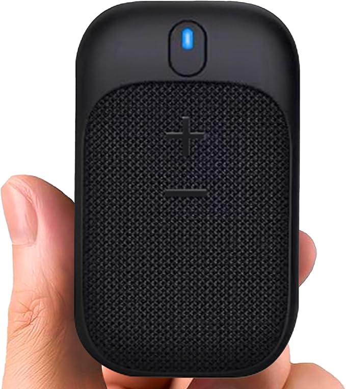 MINUS EQUALS PLUS - = + Golf Speaker/Wireless Wearable Bluetooth Speaker/Portable/Clip on/Up to 18hrs of Battery Life/Built-in Mic for Hands-Free Music and Calls/Water Resistant/Modern Design (Black)