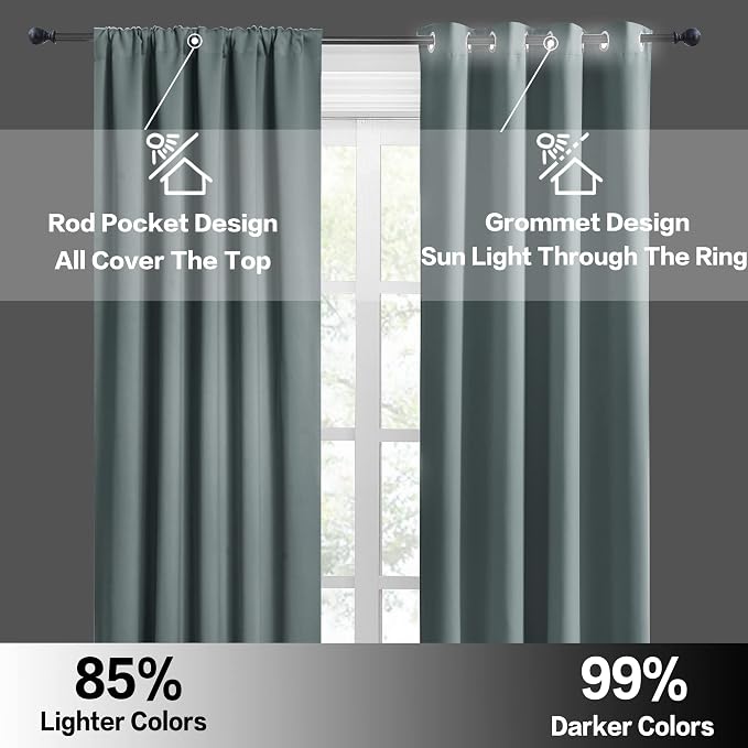 RYB HOME Small Window Curtains 45 inches Length - Image 6