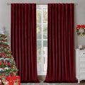 BGment Burgundy Red Velvet Blackout Curtains by BGment