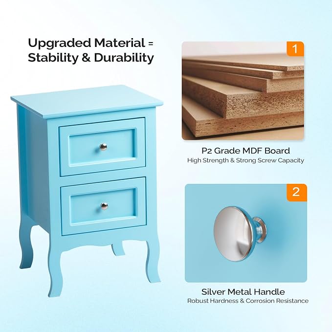 Bonnlo Nightstand Set of 2, Nightstands - Image 4