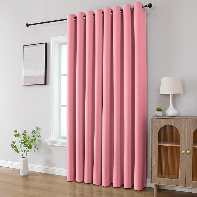 CUCRAF Pink Blackout Curtains 96 inch Length 2 Panels Set, Room Darkening Drapes - Image 8