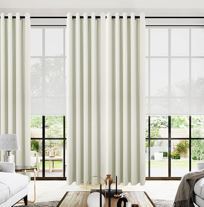KOUFALL Drapes for Living Room, Half Blackout 72 Inch Wide 96 Inches Long by KOUFALL