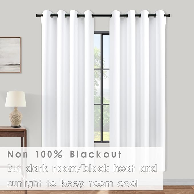 KOUFALL White Blackout Curtains - Image 2
