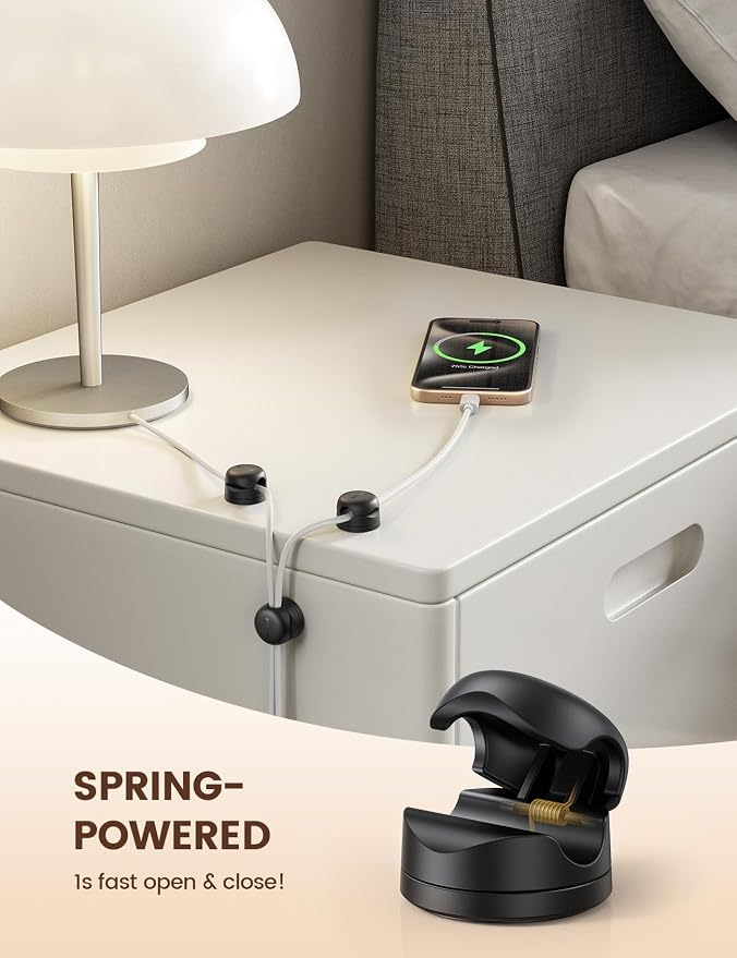 Lamicall 12Pack Rotating Cord Organizer, Desk Office Nightstand Accessories | - Image 5