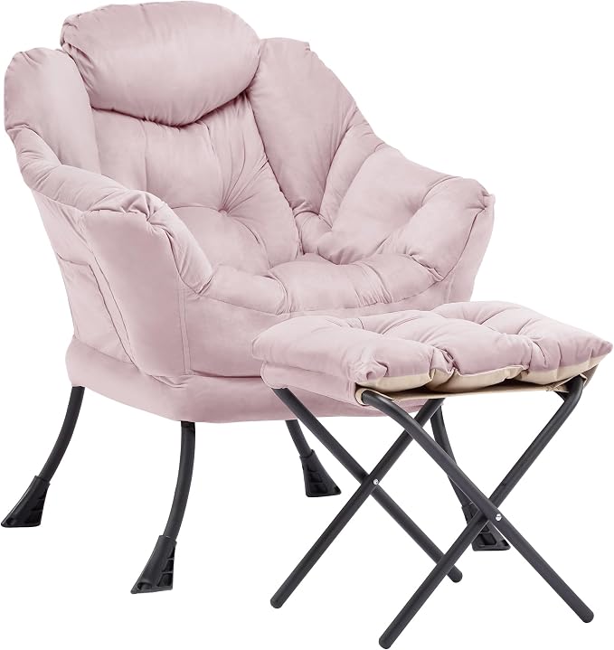 Lazy Chair with Ottoman, Comfy Reading Chair, Lounge Chair by Aunekiv