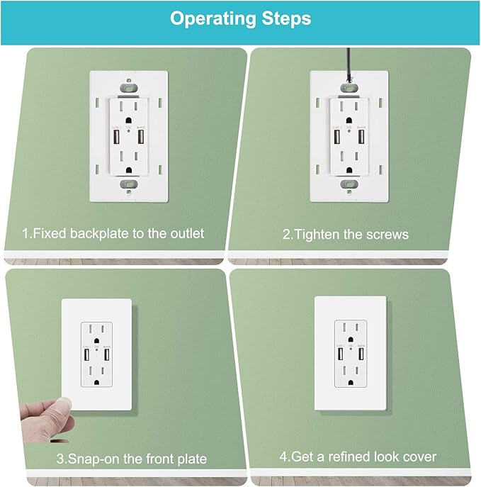 MLLIZH 20 Pack 1-Gang Screwless Wall Plate, Outlet Cover Plates, 4.57” H x 2.76” L, for Light Switch, Dimmer, GFCI, USB Outlet