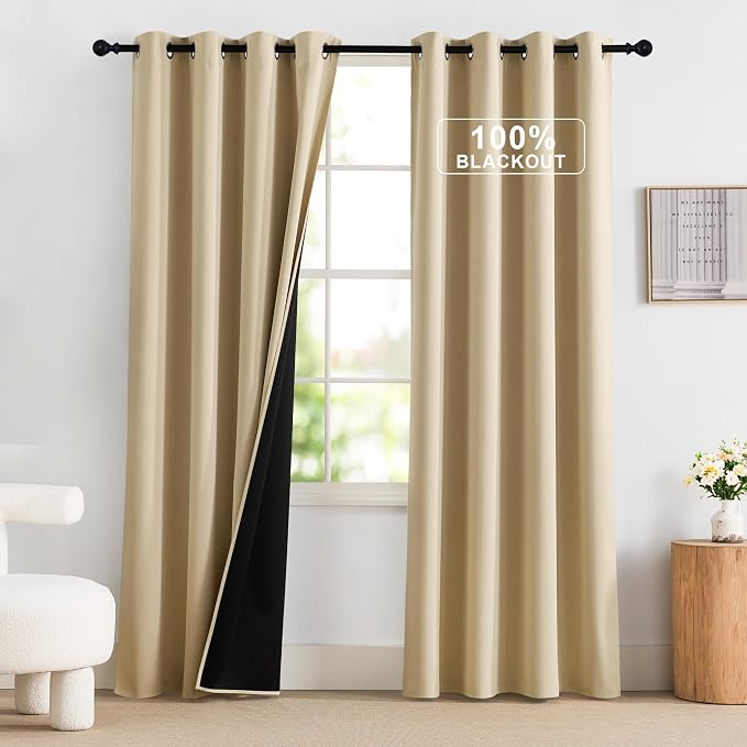 NICETOWN 100% Blackout Curtains 84 inch Long by NICETOWN