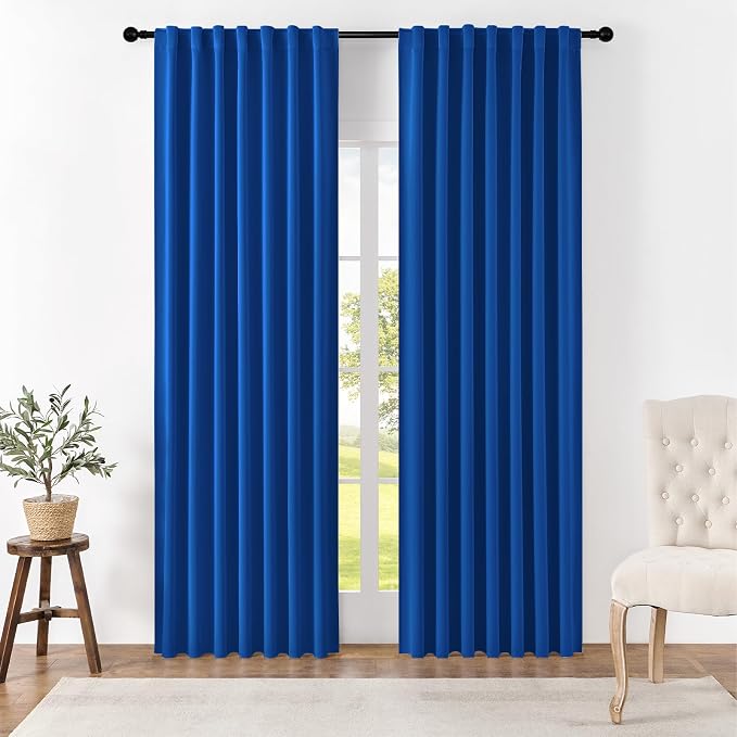 Joydeco Blackout Curtains 108 Inches Long, Thermal Insulated Black Out Curtains by JOYDECO