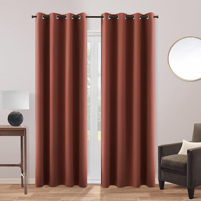 KOUFALL Warm Terracotta Curtains by KOUFALL