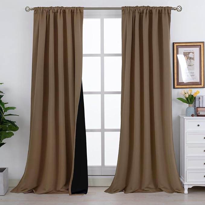 BGment 100% Room Darkening Thermal Insulated Blackout Curtains 108 Inches Long - Image 2