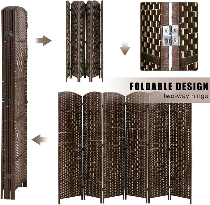 Room Divider 6 Panel Folding Privacy Divider 6 Ft Indoor Wall Divider Portable - Image 3