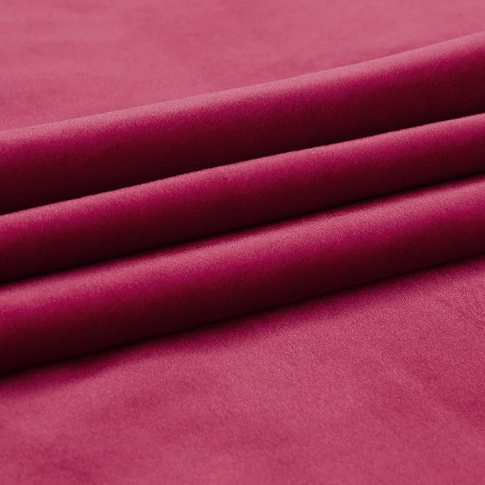 PRIMROSE Red Curtains 96 inch for Living Room Velvet Drapes Blackout Rod Pocket - Image 6