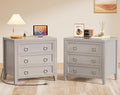 Huuger Paint Night Stand with Charger Station, 3 Drawer Nightstand Set of 2 | by Huuger