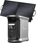 AMPACE Andes 1500 Power Station with 100W Solar Panel, 2400W/1462Wh Solar Generator with 4 AC Outlets, 1H Full Charging, APP Control Emergency Power Station for Home, Camping & RVs