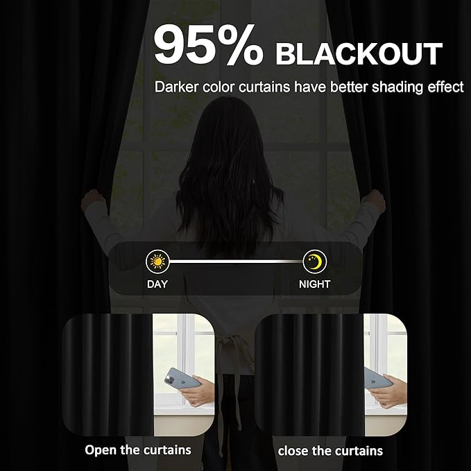 Pinch Pleated Blackout Curtains 92 Inch Long 2 Panels - Image 3