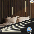 LED Recessed Lighting for Slat Wall Panels - 6PCS Self-Adhesive Dimmable LED Light Strips, 3000K Warm White with Touch Control, for Wood Wall Panels, Stairs, Headboard, Under Cabinet Decor
