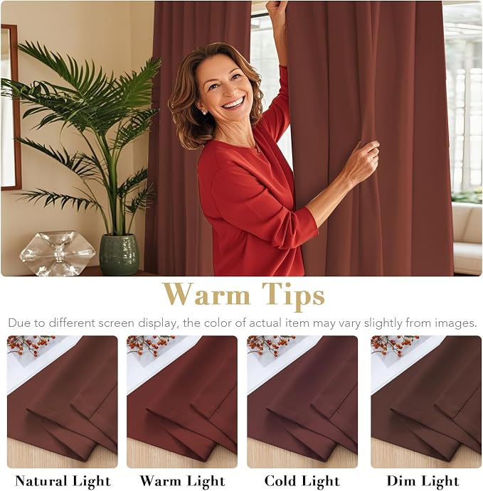 H.VERSAILTEX Blackout Curtains Thermal Insulated Window Treatment Panels Room - Image 4