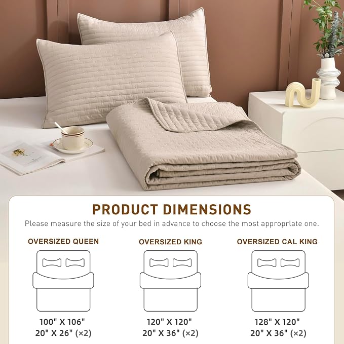 Lady Ann Oversized King Quilt Bedspread Set 128x120, 3 Pieces Extra Large - Image 7