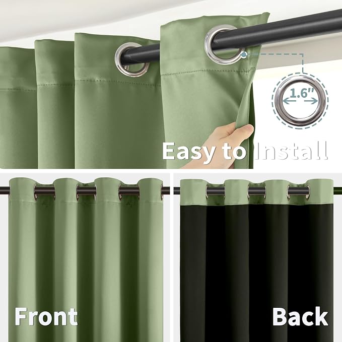 BGment Grass Green Blackout Curtains - Image 6
