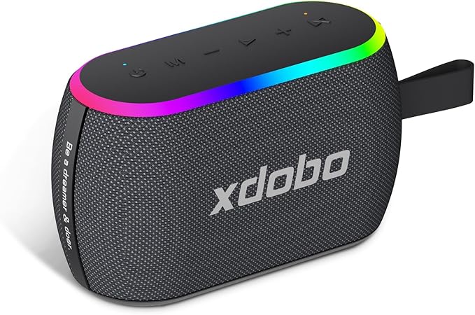 xdobo X8 Mini II Portable Bluetooth Speaker Small Bluetooth Speaker Waterproof IPX6 Computer Speakers Wireless with RGB Lights for Home/Outdoor/Party/Beach/Birthday Gift