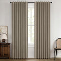 MIULEE 100% Blackout Linen Curtains 42 x 90 Inch Faux Linen 2 Panels | Thermal by MIULEE