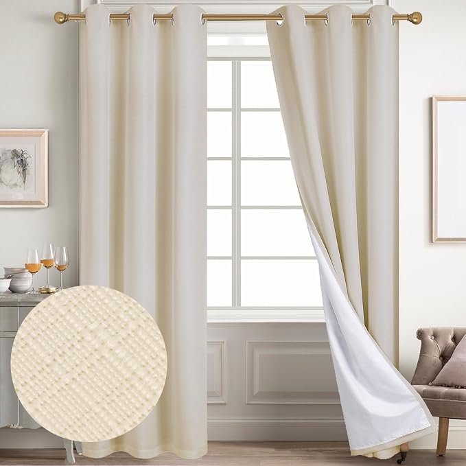 Diraysid 100% Blackout Curtains Light Beige Linen Curtains by Diraysid%2C+refresh+your+life