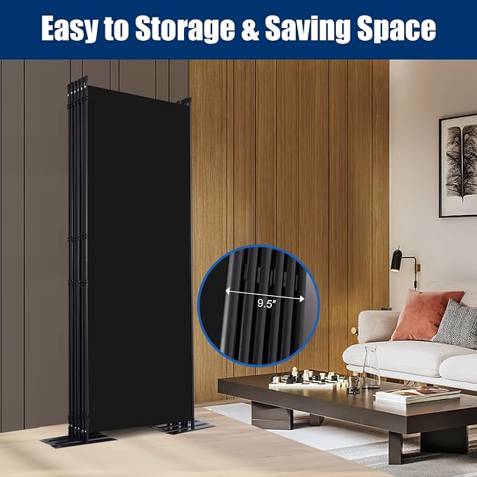 Room Divider 6 Panel-204''Wide, 6FT Room Dividers and Folding Privacy Screen | - Image 4