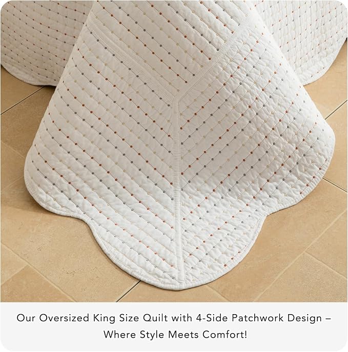 Lady Ann Oversized King Quilt 128x120, Lightweight & Soft Farmhouse Coverlet - Image 6