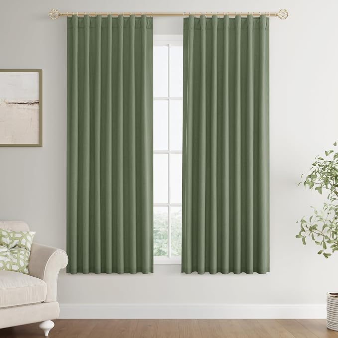 Joywell 100% Blackout Linen Curtains 63 Inch - Image 8