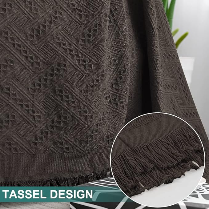 MYSKY HOME Couch Cover Chocolate Sofa Covers for 2 Cushion Couch Geometrical Sectional Couch Cover Living Room Sofa Throws Sofa Slipcovers for Pets, Kids (X-Large, 91" x 118", Chocolate)