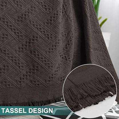 MYSKY HOME Couch Cover Chocolate Sofa Covers for 2 Cushion Couch Geometrical Sectional Couch Cover Living Room Sofa Throws Sofa Slipcovers for Pets, Kids (X-Large, 91" x 118", Chocolate)