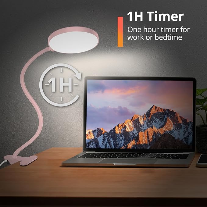 iFalarila Reading Light with Remote, LED Desk Lamp Clip on RA>95 Dimmable - Image 5